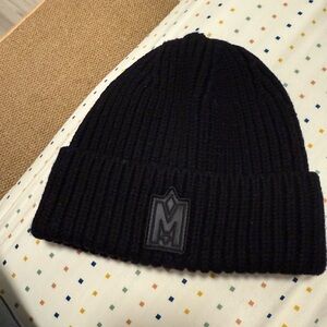 Mackage Black Cable Knit Beanie